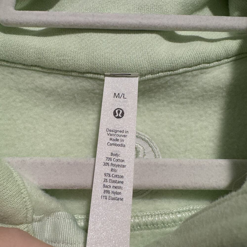 Lululemon Scuba Oversized Funnel Neck Half Zip Hoodie Kohlrabi Green Size M/L - Picture 5 of 7